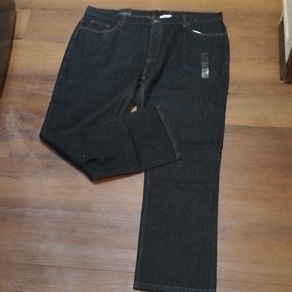 Black straight leg jeans 5 pocket